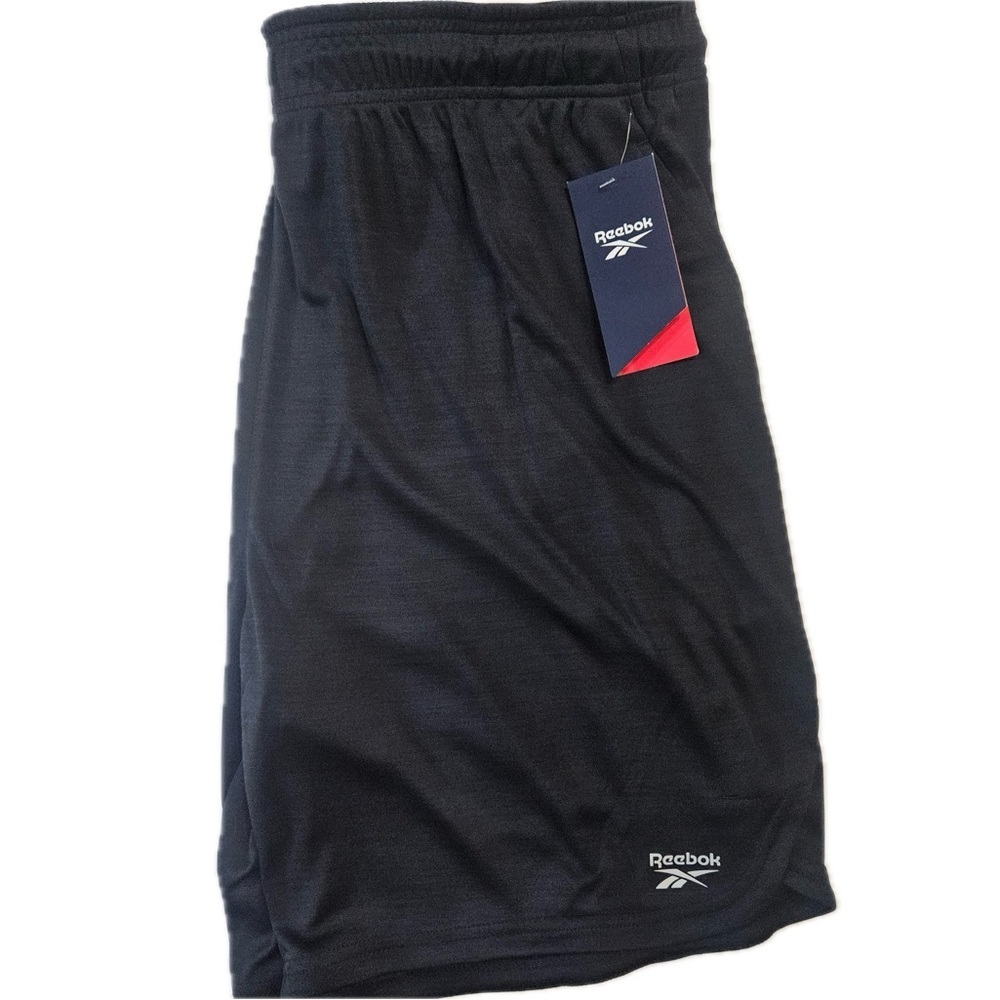 Reebok Athletic Shorts Men’s Large Fit Slim 9” Workout‎ Black Activewear Fitness